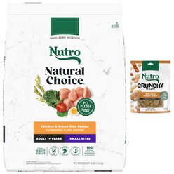 Nutro Natural Choice Small Bites Adult Chicken & Brown Rice Recipe Dry Dog Food, 30-lb bag + Nutro Crunchy with Real Peanut Butter Dog Treats, 16-oz bag