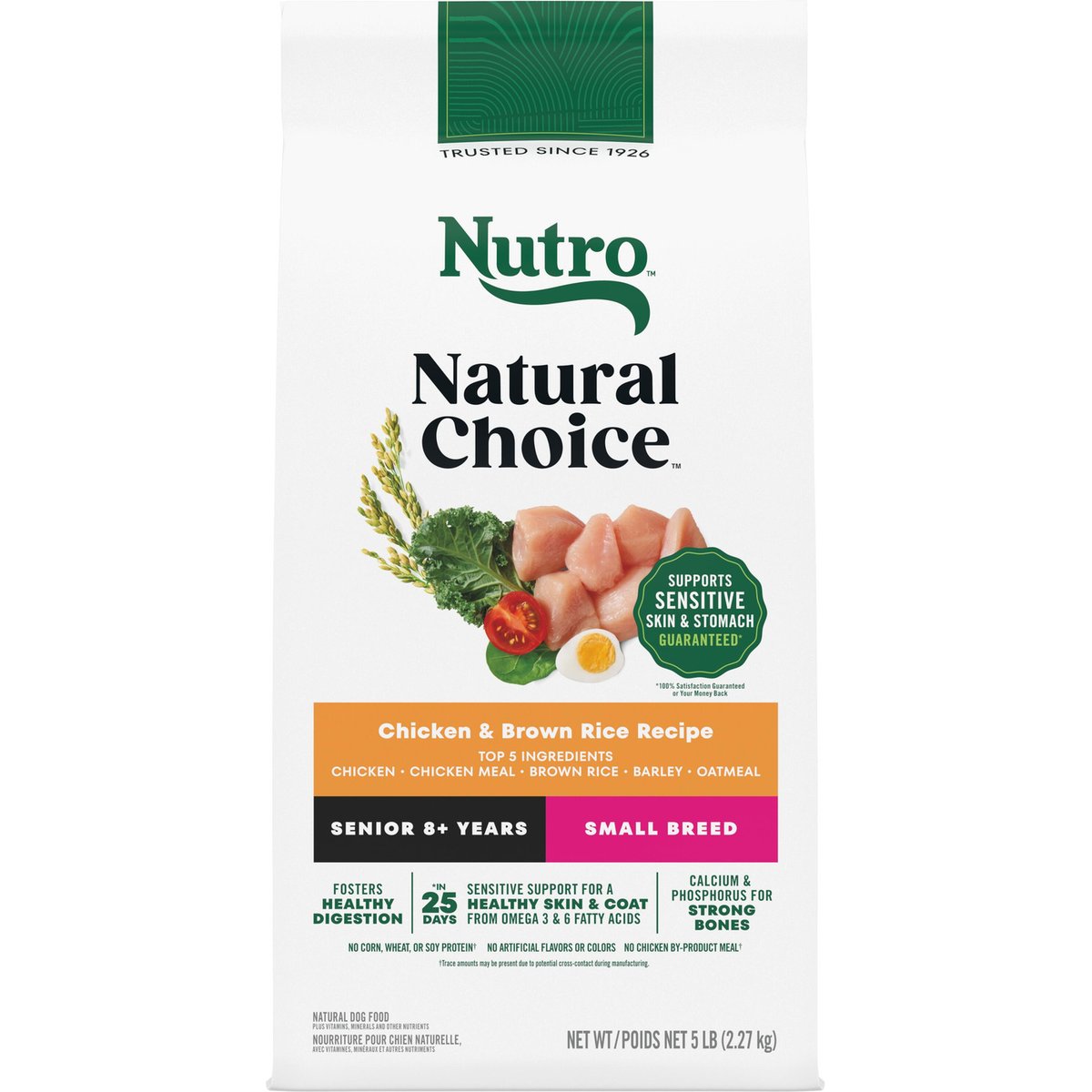 Nutro Natural Choice Small Breed Senior Dry Recipe Chicken & Brown Rice Dry Dog Food, 5-lb bag
