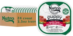 Nutro Puppy Tender Beef, Pea & Carrot Recipe Bites In Gravy Grain-Free Wet Dog Food, 3.5-oz, case of 24