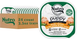 Nutro Puppy Tender Grain-Free Chicken, Sweet Potato & Pea Recipe Bites in Gravy Wet Dog Food Trays, 3.5-oz, case of 24