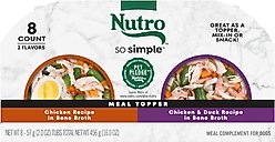 Nutro So Simple Meal Complement Chicken & Duck Recipe in Bone Broth Variety Pack Grain-Free Adult Wet Dog Food Topper, 2-oz tray, case of 16