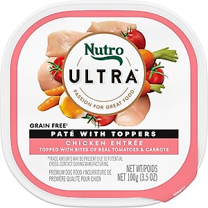 Nutro Ultra Grain-Free Chicken Entree Pate with Tomatoes and Carrots Adult Wet Dog Food Trays