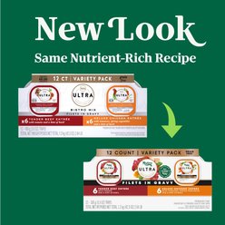 Nutro Ultra Grain-Free Filets in Gravy Bistro Mix Variety Pack Adult Wet Dog Food Trays, 3.5-oz, case of 12 slide 2 of 9