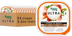 Nutro Ultra Grain-Free Filets in Gravy Deluxe Chicken Entree Adult Wet Dog Food Trays, 3.5-oz, case of 24