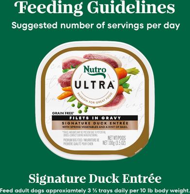 Show full view: Nutro Ultra Grain-Free Filets in Gravy Signature Duck Entree Adult Wet Dog Food Trays, 3.5-oz, case of 24 slide 8 of 11