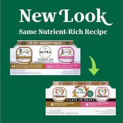 Show full view: Nutro Ultra Grain-Free Filets in Gravy Taste of the Classics Variety Pack Adult Wet Dog Food Trays, 3.5-oz, case of 12 slide 3 of 10