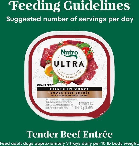Nutro Grain-Free Tender Beef Recipe Adult Pate Dog Food Trays