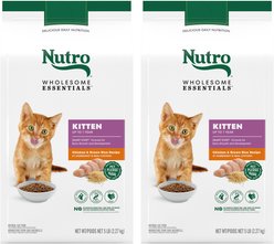 Nutro Wholesome Essentials Chicken & Brown Rice Recipe Kitten Dry Cat Food, 10-lb bundle 