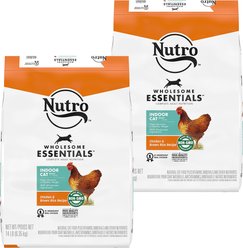 Nutro Wholesome Essentials Chicken & Brown Rice Recipe Indoor Dry Cat Food, 28-lb bundle