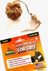 Nutties Coconut Fiber Cat Ball Toy & Magic Toothbrush, Brown, 1 count slide 1 of 5