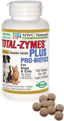 NWC Naturals Total-Zymes Plus Pro-Biotics Chewable Dog & Cat Supplement, 100 count