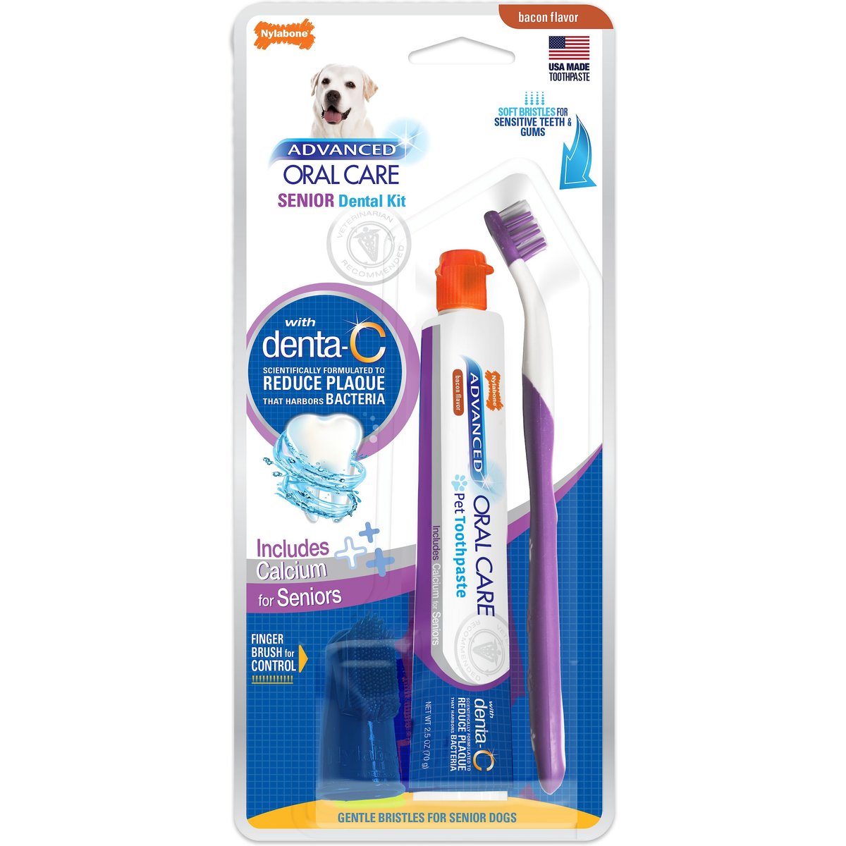 Nylabone Advanced Oral Care Senior Dog Dental Kit, Small Dog