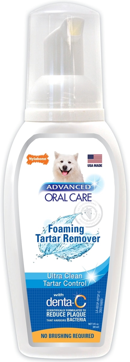 NYLABONE Advanced Oral Care Dog Dental Foam, 3-oz bottle - Chewy.com