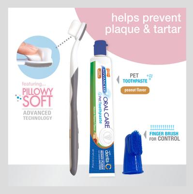 Show full view: Nylabone Advanced Oral Care Peanut Butter Flavor Toothpaste, 2.5-oz tube + Soft-Bristle Toothbrush for Puppies, 3-pack slide 6 of 9