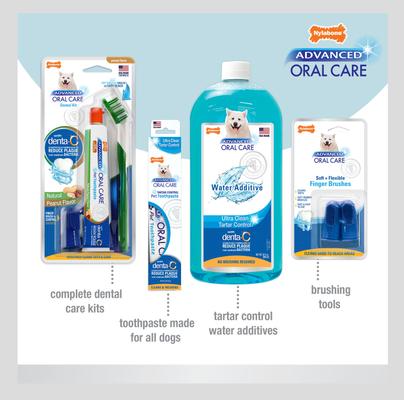Show full view: Nylabone Advanced Oral Care Peanut Butter Flavor Toothpaste, 2.5-oz tube + Soft-Bristle Toothbrush for Puppies, 3-pack slide 7 of 9