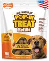 Nylabone All-Natural Pop-In Dog Treat Refills Knuckle Bone Pop-In Refill Chicken Pop-In, 90 count