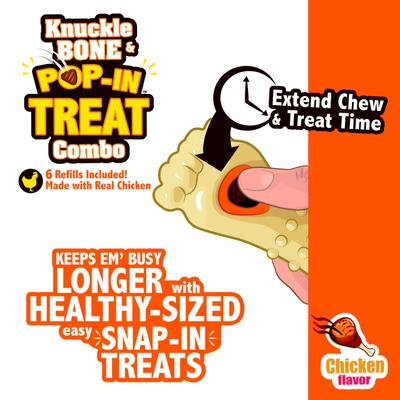 Show full view: Nylabone All-Natural Pop-In Dog Treat Refills Knuckle Bone Pop-In Refill Chicken Pop-In 30 Pack slide 6 of 12