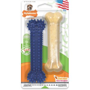 Nylabone Dental Chew & Flexi Bone Combo Pack Dog Chew Toys, Twin Pack, Chicken, Medium