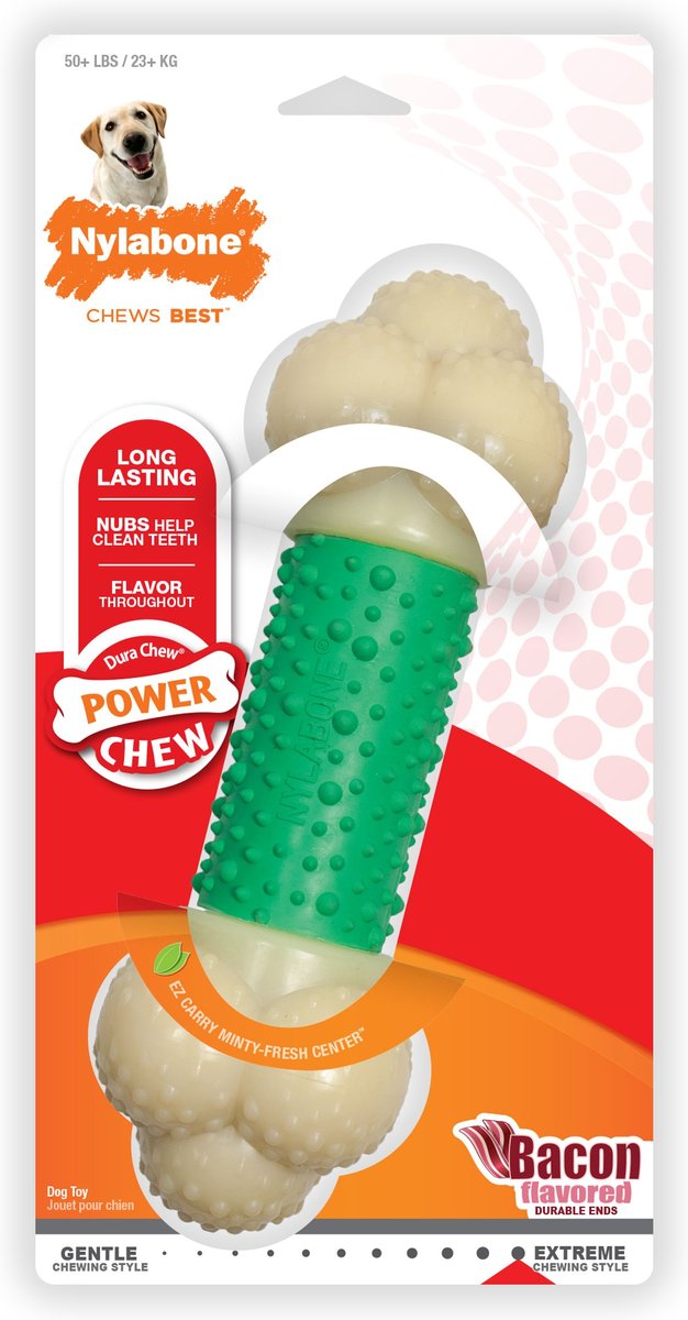 Nylabone Power Chew Durable Dog Toy Bacon