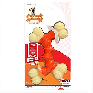 Nylabone Double Bone Power Chew Long-Lasting Dog Toy Bacon, X-Large