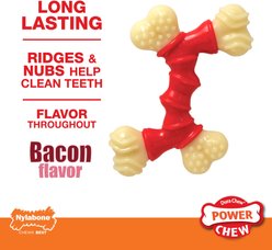 Nylabone Double Bone Power Chew Long-Lasting Dog Toy Bacon, X-Large slide 2 of 9