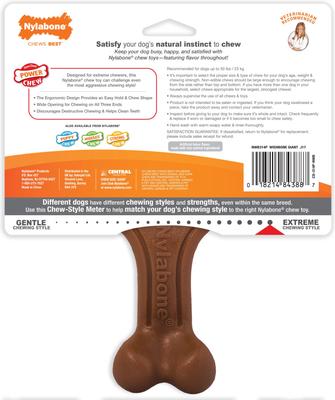 Show full view: Nylabone Ergonomic Hold & Chew Wishbone Power Chew Durable Dog Toy Bison, Large slide 8 of 13