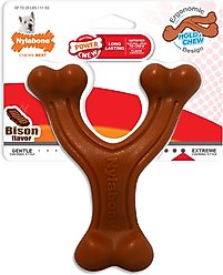 Nylabone Ergonomic Hold & Chew Wishbone Power Chew Durable Dog Toy Bison, Small