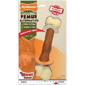 Nylabone Femur Bone Rawhide Alternative Power Chew Durable Dog Toy, Beef, Large