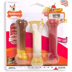 Nylabone Flavor Frenzy Power Chew Triple Pack Chili Cheese Dog, Popcorn & Cherry, Small