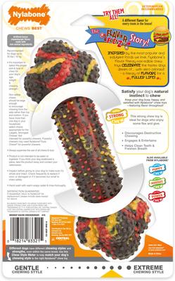 Show full view: Nylabone Flavor Frenzy Strong Chew Toy Dog Toy Bacon & Cheeseburger, Medium  slide 8 of 13