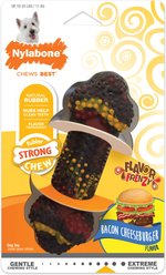 Nylabone Flavor Frenzy Strong Chew Toy Dog Toy Bacon & Cheeseburger, Small 