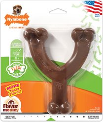 Nylabone Flexi Wishbone Dog Chew Toy, Brown, Medley Flavor, Wolf/Medium