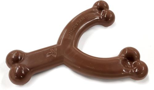Show full view: Nylabone Flexi Wishbone Dog Chew Toy, Brown, Medley Flavor, Wolf/Medium slide 10 of 13