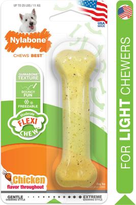 Show full view: Nylabone FlexiChew Chicken Flavored Dog Chew Toy, Small, 2 count slide 1 of 12