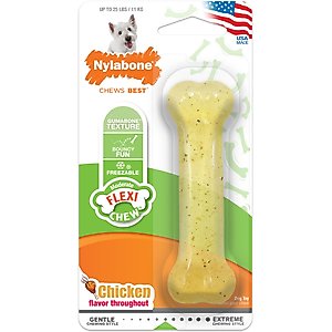 Nylabone FlexiChew Chicken Flavored Dog Chew Toy, Small