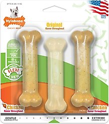 Nylabone FlexiChew Moderate Dog Chew Toys Triple Pack Variety, Small 