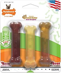 Nylabone FlexiChew Moderate Dog ChewToys, Triple Pack Variety, X-Small