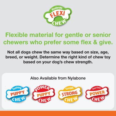 Show full view: Nylabone FlexiChew Moderate Dog ChewToys, Triple Pack Variety, X-Small slide 5 of 12