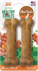 Nylabone Healthy Edibles All-Natural Long Lasting Bacon Dog Chew Treats, Medium, 2 count