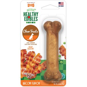 Nylabone Healthy Edibles All-Natural Long Lasting Bacon Dog Chew Treats, Small