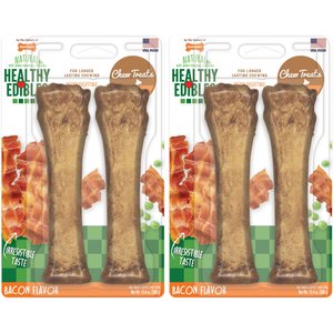 Nylabone Healthy Edibles All-Natural Long Lasting Bacon Dog Chew Treats, X-Large, 4 count