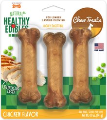 Nylabone Healthy Edibles All-Natural Long Lasting Chicken Dog Chew Treats Small, 3 count