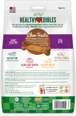 Show full view: Nylabone Healthy Edibles All-Natural Long Lasting Dog Chew Treats, Roast Beef & Chicken, Small, 12 count slide 9 of 12