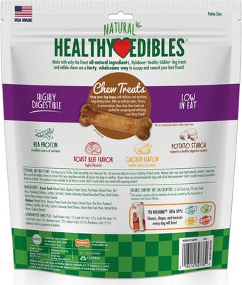 Show full view: Nylabone Healthy Edibles All-Natural Long Lasting Dog Chew Treats, Roast Beef & Chicken, X-Small, 34 count slide 3 of 12