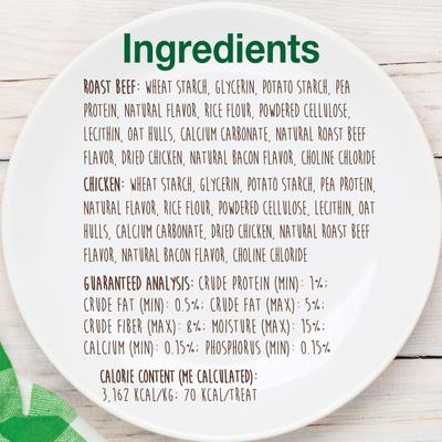 Show full view: Nylabone Healthy Edibles All-Natural Long Lasting Dog Chew Treats, Roast Beef & Chicken, X-Small, 48 count slide 6 of 13