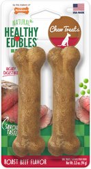 Nylabone Healthy Edibles All-Natural Long Lasting Roast Beef Dog Chew Treats, Small, 2 count