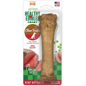 Nylabone Healthy Edibles All-Natural Long Lasting Roast Beef Dog Chew Treats, X-Large