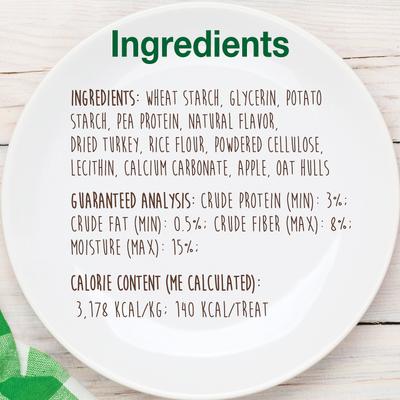 Show full view: Nylabone Healthy Edibles All-Natural Long Lasting Turkey & Apple Dog Chew Treats, Small, 4 count slide 6 of 12