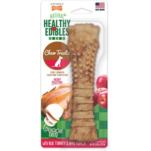 Nylabone Healthy Edibles All-Natural Long Lasting Turkey & Apple Dog Chew Treats, X-Large