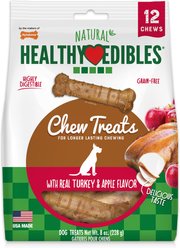 Nylabone Healthy Edibles All-Natural Long Lasting Turkey & Apple Dog Chew Treats, X-Small, 12 count